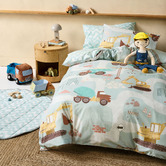 Linen House Kids The Big Build Cotton Percale Quilt Cover Set