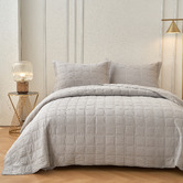Hawthorne Home Smokey Grey Roswell Cotton Coverlet Set