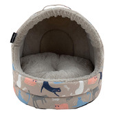 La Doggie Vita Taupe Catisse Hooded Cat Bed