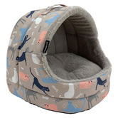 La Doggie Vita Taupe Catisse Hooded Cat Bed
