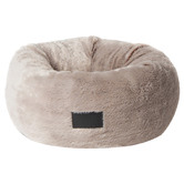 La Doggie Vita Taupe Plush Donut Faux Fur Dog Bed
