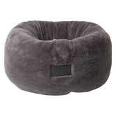 La Doggie Vita Charcoal Plush Donut Faux Fur Dog Bed