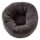 La Doggie Vita Charcoal Plush Donut Faux Fur Dog Bed