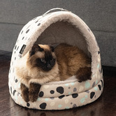 La Doggie Vita Leo Spot Hooded Cat Bed