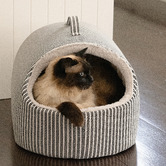 La Doggie Vita Hamptons Stripe Cat Dome