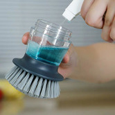 Albion Collection Grey Round Dispensing Dish Brush