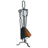Glenthorne Living 5 Piece Ogun Steel Fireplace Tool Set with Tongs