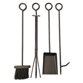 Glenthorne Living 5 Piece Calvin Steel Wood Rack &amp; Fireplace Tool Set