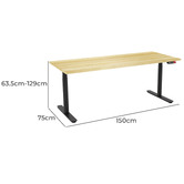 Marsden Officium Neville 150cm Electric Sit &amp; Stand Desk