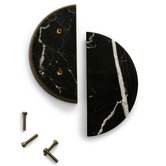 Hardware Concepts 2 Piece Hemi Nero Marble Cabinet Pull Handle Set