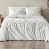 Aldrin Home White Gaultier 400TC Bamboo &amp; Cotton Sateen Quilt Cover Set