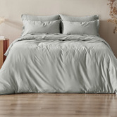 Aldrin Home Dove Grey Gaultier Bamboo-Blend Quilt Cover Set