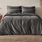 Aldrin Home Charcoal Gaultier Bamboo-Blend Quilt Cover Set