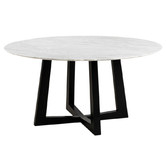 Chair &amp; Charm Devereaux Italian Carrara Marble Dining Table