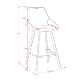 By Designs 67cm Nemo Velvet Barstools