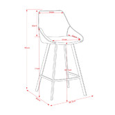 By Designs 67cm Nemo Velvet Barstools