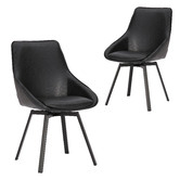 By Designs Nemo Swivel Faux Leather Dining Chairs