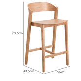 By Designs 67cm Moooi Oak Wood Barstool