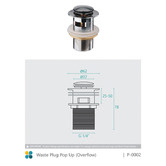 Fontaine Industries Brass 32mm Pop-Up Basin Waste with Overflow