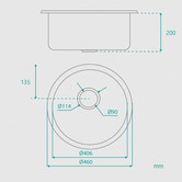 Fontaine Industries Ontario 460mm Undermount Single Kitchen Sink