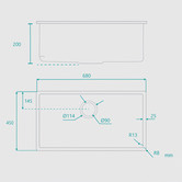Fontaine Industries Ontario 680mm Undermount Single Kitchen Sink
