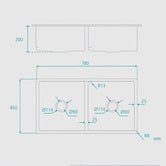 Fontaine Industries Ontario 780mm Double Granite Kitchen Sink