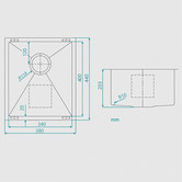 Fontaine Industries Toronto 380mm Single Stainless Steel Kitchen Sink