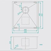 Fontaine Industries Toronto 450mm Single Stainless Steel Kitchen Sink