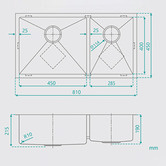 Fontaine Industries Toronto 810mm 1 &amp; 1/2 Stainless Steel Kitchen Sink