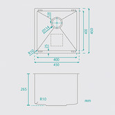 Fontaine Industries Toronto 450mm Single Steel Kitchen Sink