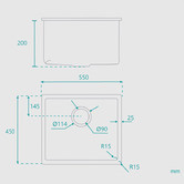 Fontaine Industries Ontario 550mm Undermount Single Kitchen Sink
