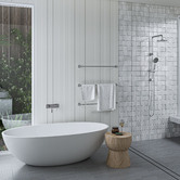 Fontaine Industries Rosa 200m Square Gooseneck Twin Shower