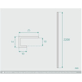 Fontaine Industries 2200mm Shower Wall Panel Edge Trim