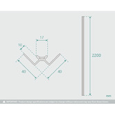 Fontaine Industries 2200mm Shower Wall Panel Corner Trim