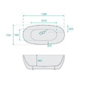 Fontaine Industries Ariana Acrylic Free-Standing Bath