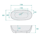 Fontaine Industries Ariana Acrylic Free-Standing Bath