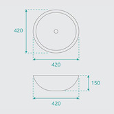 Fontaine Industries Bellagio 420mm Ceramic Above Counter Basin