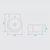 Fontaine Industries Catalina 285mm Ceramic Wall Hung Basin