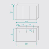 Fontaine Industries Rectangle Wall-Mounted Mirror Bathroom Cabinet