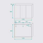Fontaine Industries Pencil Edge Wall-Mounted Mirror Bathroom Cabinet