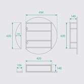 Fontaine Industries Recessed Wall-Mounted Mirror Bathroom Cabinet
