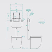 Fontaine Industries Pasadena Rimless Wall Faced Toilet Pan With R&amp;T Cistern