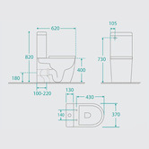 Fontaine Industries Pasadena Rimless Back to Wall Toilet Suite