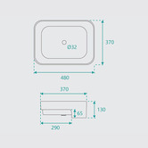 Fontaine Industries Beckham 480mm Ceramic Semi-Recessed Basin