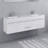 Fontaine Industries Hudson 1500mm Gloss White Wall Hung Double Vanity