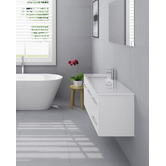 Fontaine Industries Hudson 1200mm Gloss White Wall Hung Single Vanity