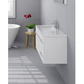 Fontaine Industries Hudson 900mm Gloss White Wall Hung Single Vanity