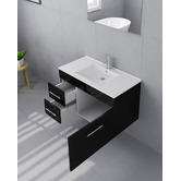 Fontaine Industries Mobella 900mm Gloss Black Wall Hung Single Vanity