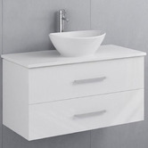 Fontaine Industries Omega 900mm Gloss White Wall Hung Single Vanity