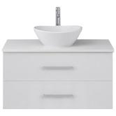 Fontaine Industries Omega 900mm Gloss White Wall Hung Single Vanity